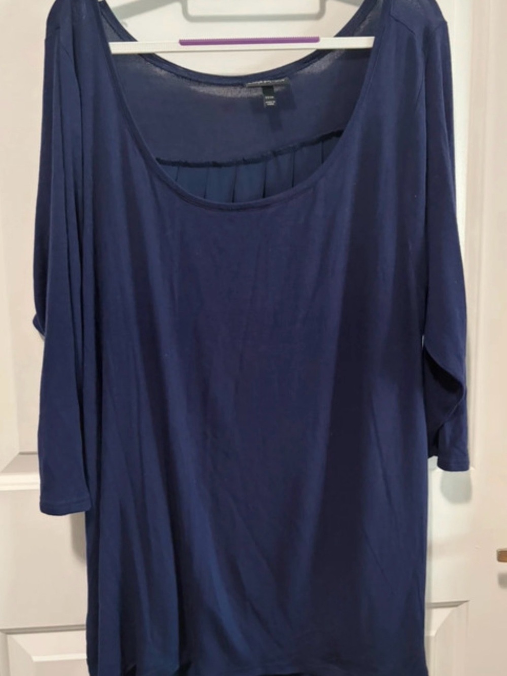 Lane Bryant Navy Scoop Neck Long Sleeve Tunic